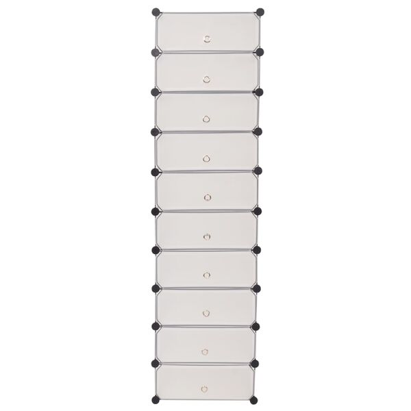 vidaXL Organizér na boty s 10 přihrádkami, bílý