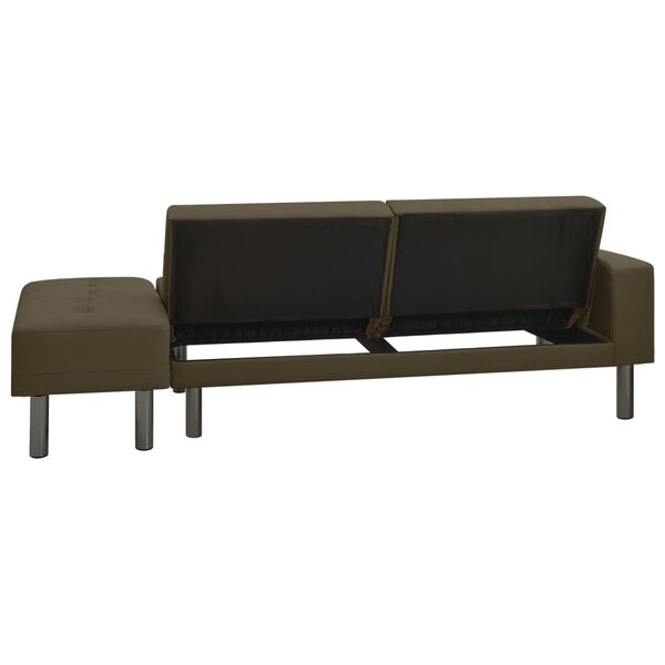 vidaXL Rozkl&aacute;dac&iacute; pohovka hněd&aacute; uměl&aacute; kůže