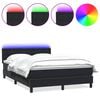 vidaXL Box spring postel s matrac&iacute; a LED čern&aacute; 160x210 cm samet