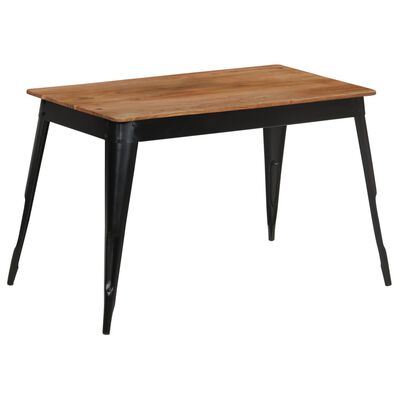 vidaXL Jídelní stůl z masivního akáciového dřeva a oceli 120x60x76 cm