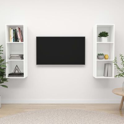 vidaXL Nástěnné TV skříňky 2 ks bílé dřevotříska