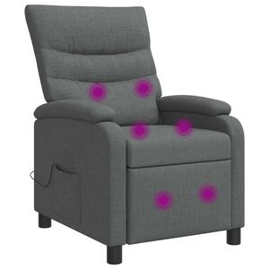 vidaXL Mas&aacute;žn&iacute; polohovac&iacute; křeslo Tmavě &scaron;ed&aacute; Textil
