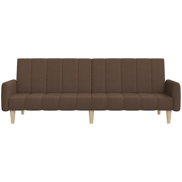 vidaXL 2m&iacute;stn&aacute; rozkl&aacute;dac&iacute; pohovka hněd&aacute; textil