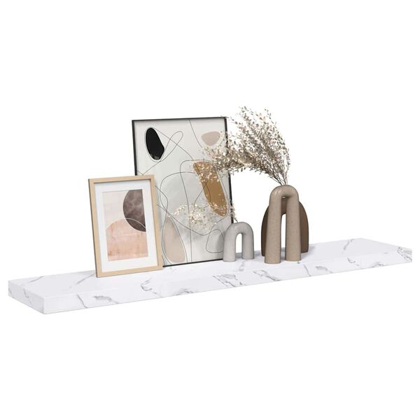 vidaXL N&aacute;stěnn&aacute; polička B&iacute;l&yacute; mramor 120 x 23,5 x 4 cm kompozitn&iacute; dřevo