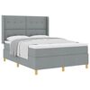 vidaXL Postel s boxspringem s čelo Světle &scaron;ed&aacute; 140 x 190 cm textil