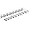 vidaXL Tyč Skř&iacute;ně 2 pcs Stř&iacute;brn&aacute; 764 x 15 x 29 mm Hlin&iacute;kov&aacute; slitina