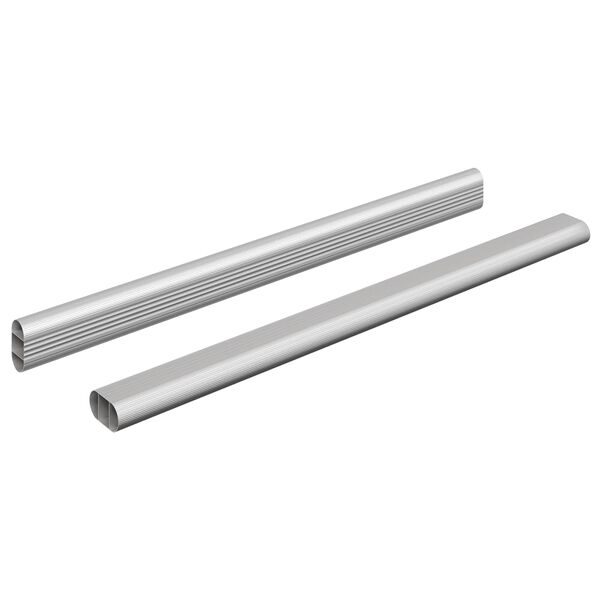 vidaXL Tyč Skř&iacute;ně 2 pcs Stř&iacute;brn&aacute; 764 x 15 x 29 mm Hlin&iacute;kov&aacute; slitina