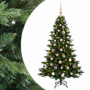 vidaXL Uměl&yacute; v&aacute;nočn&iacute; stromek s v&aacute;nočn&iacute;mi koulemi 120 cm 150 LED