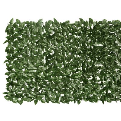 vidaXL Balkónová zástěna s tmavě zelenými listy 500 x 100 cm
