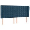 vidaXL Čelo postele typu u&scaron;&aacute;k tmavě modr&aacute; 203x23x118/128 cm samet