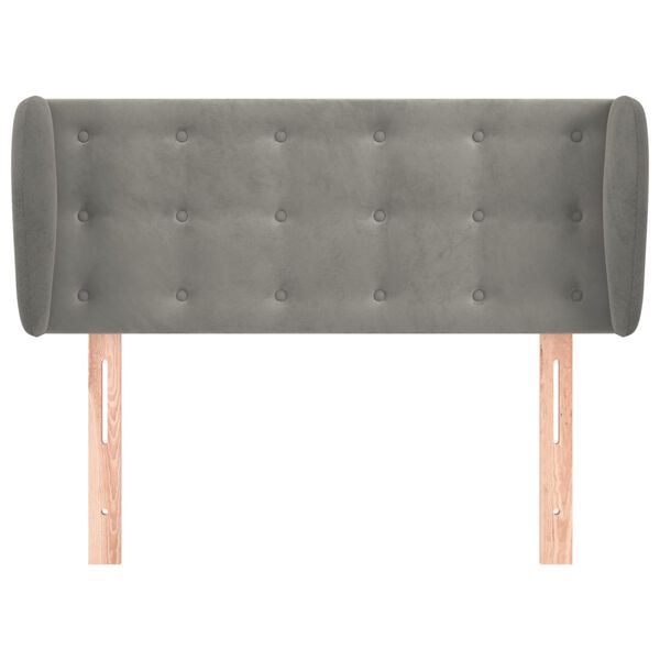 vidaXL Čelo postele typu ušák světle šedé 103x23x78/88 cm samet