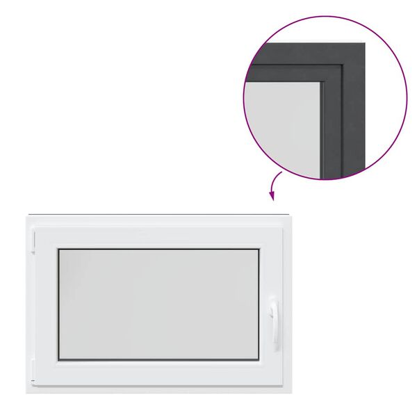 vidaXL Sklepn&iacute; okno 90x60 cm V&yacute;klopn&eacute;&Otočn&eacute; DIN lev&eacute; antracitov&eacute;