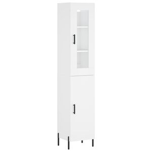 vidaXL Skř&iacute;ň highboard b&iacute;l&aacute; 34,5 x 34 x 180 cm kompozitn&iacute; dřevo