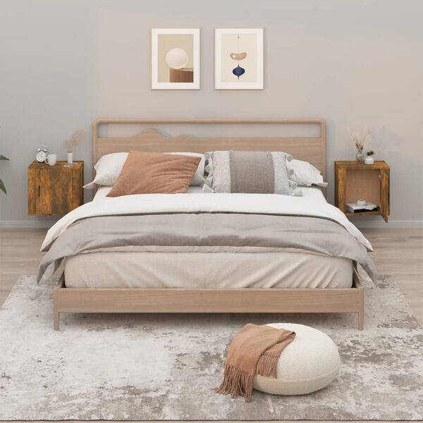 vidaXL Nástěnné noční stolky 2 ks kouřový dub 50 x 30 x 47 cm