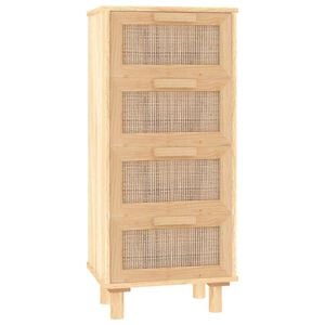 vidaXL Př&iacute;born&iacute;k hněd&yacute; 40x30x90 cm masivn&iacute; borovice a př&iacute;rodn&iacute; ratan