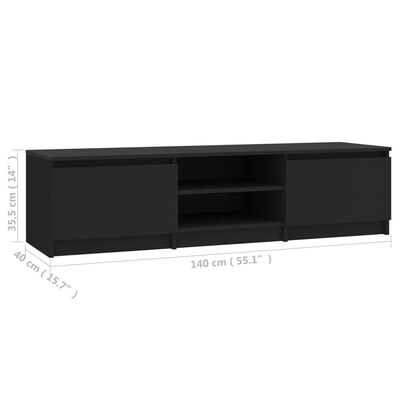 vidaXL TV stolek černý 140 x 40 x 35,5 cm dřevotříska