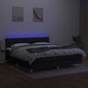 vidaXL Box spring postel s matrac&iacute; a LED čern&aacute; 180x200 cm textil
