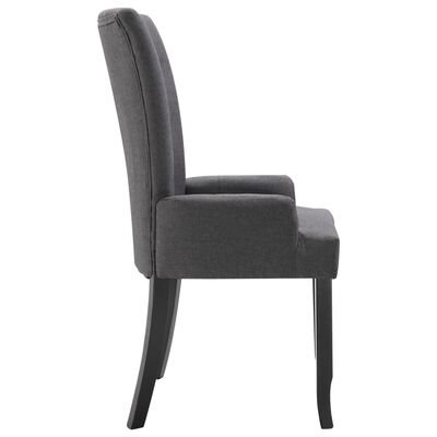 vidaXL Jídelní židle s područkami tmavě šedá textil