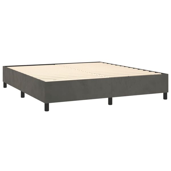 vidaXL Box spring postel s matrac&iacute; tmavě &scaron;ed&aacute; 180x200 cm samet