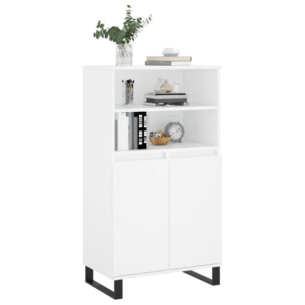 vidaXL Skř&iacute;ň highboard b&iacute;l&aacute; 60 x 36 x 110 cm kompozitn&iacute; dřevo