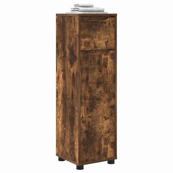 vidaXL Koupelnov&aacute; skř&iacute;ň se z&aacute;suvkou Kouřov&yacute; dub 30,5 x 30 x 101 cm