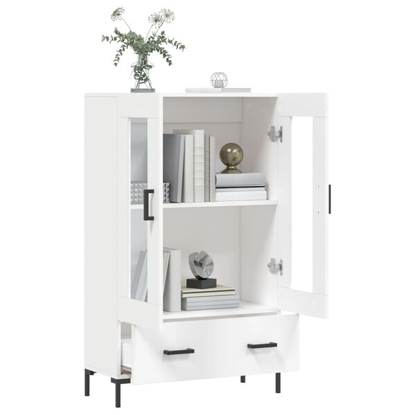 vidaXL Skř&iacute;ň highboard b&iacute;l&aacute; 69,5 x 31 x 115 cm kompozitn&iacute; dřevo