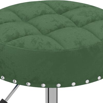 vidaXL Otočná masážní stolička tmavě zelená samet