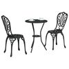vidaXL Zahradní bistro set 3 pcs Černá Hliník