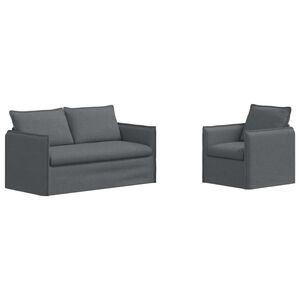 vidaXL Set pohovek 2 pcs Tmavě &scaron;ed&aacute; 156 x 82 x 85 cm Textil