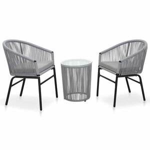 vidaXL 3d&iacute;ln&yacute; bistro set s podu&scaron;kami PE ratan &scaron;ed&yacute;