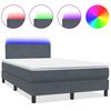 vidaXL Box spring postel s matrac&iacute; a LED tmavě &scaron;ed&aacute; 120x210 cm samet