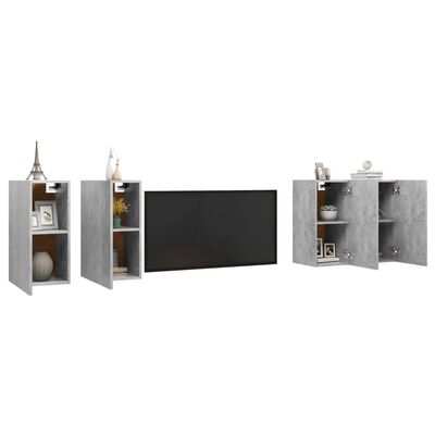 vidaXL TV skříňky 4 ks betonově šedé 30,5 x 30 x 60 cm dřevotříska