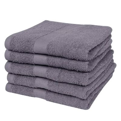 vidaXL Sada ručníků na ruce 5 ks bavlna 500 g/m² 50 x 100 cm antracit
