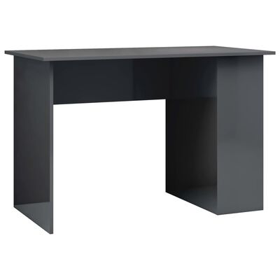 vidaXL Psací stůl šedý s vysokým leskem 110 x 60 x 73 cm dřevotříska