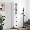 vidaXL Skř&iacute;ň highboard b&iacute;l&aacute; 34,5 x 34 x 180 cm kompozitn&iacute; dřevo