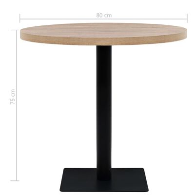 vidaXL Bistro stůl MDF a ocel kulatý 80 x 75 cm
