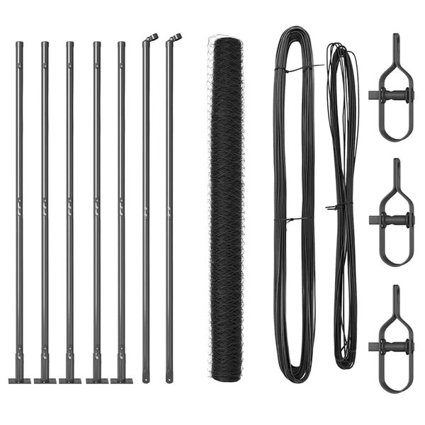 vidaXL Plotov&yacute; sloupek. &Scaron;ed&aacute; 10 x 1,6 m (s&iacute;ť 36 mm) Ocel a PVC