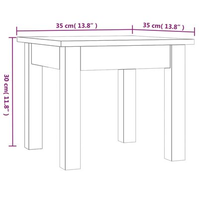 vidaXL Konferenční stolek medově hnědý 35x35x30 cm masivní borovice