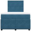 vidaXL Box spring postel s matrac&iacute; tmavě modr&aacute; 120x190 cm samet