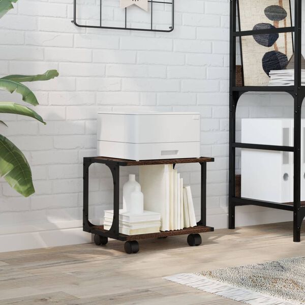 vidaXL Stojan na tiskárnu 2patrový hnědý dub 41x28x33,5 cm kompozit