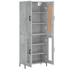 vidaXL Skř&iacute;ň highboard betonově &scaron;ed&aacute; 69,5x34x180 cm kompozitn&iacute; dřevo