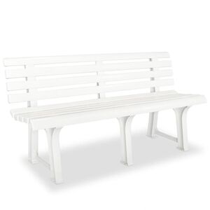 vidaXL Zahradn&iacute; lavice 145,5 cm plastov&aacute; b&iacute;l&aacute;