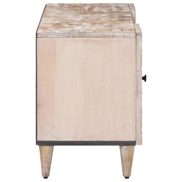 vidaXL Televizn&iacute; skř&iacute;ň B&iacute;l&aacute; 105 x 33,5 x 46 cm Masivn&iacute; mangov&eacute; dřevo