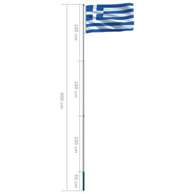 vidaXL Řecká vlajka a stožár hliník 6 m
