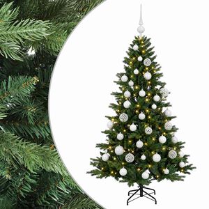 vidaXL Uměl&yacute; v&aacute;nočn&iacute; stromek s v&aacute;nočn&iacute;mi koulemi 120 cm 150 LED
