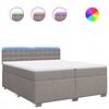 vidaXL Box spring postel s matrac&iacute; taupe 200x200 cm textil