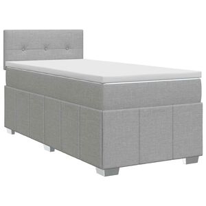 vidaXL Postel boxspring s matrac&iacute; Světle &scaron;ed&aacute; 90 x 190 cm Textil