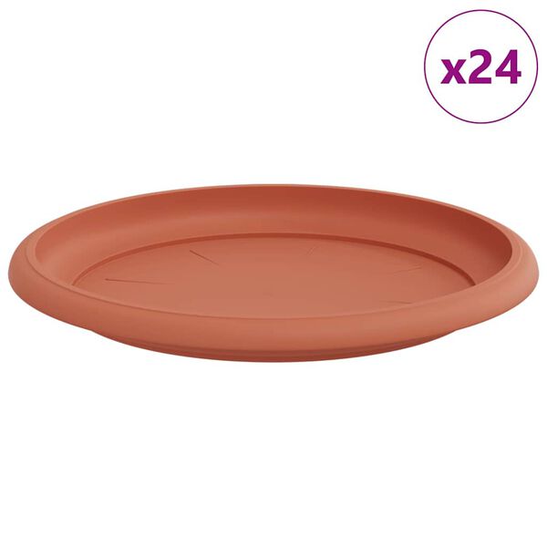 vidaXL Kruhov&yacute; květinov&yacute; t&aacute;cek 24 pcs Cihlově červen&aacute; &Oslash; 14 x 2 cm