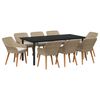 vidaXL Zahradn&iacute; j&iacute;deln&iacute; souprava 9 ks B&eacute;žov&aacute; polyratan