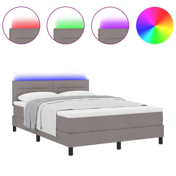 vidaXL Postel s boxspringem s matrac&iacute; s čelo Taupe 140 x 200 cm textil